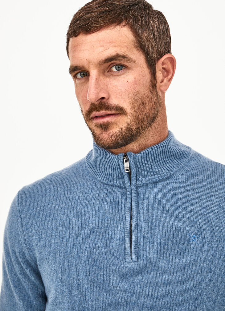 Lambswool half zip jumper