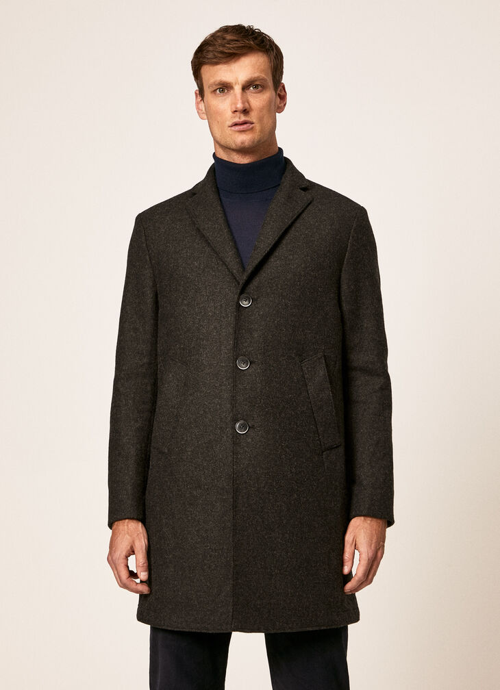 Wool blend overcoat