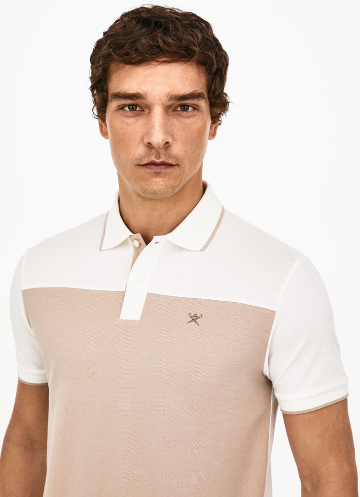 Colour-block polo shirt
