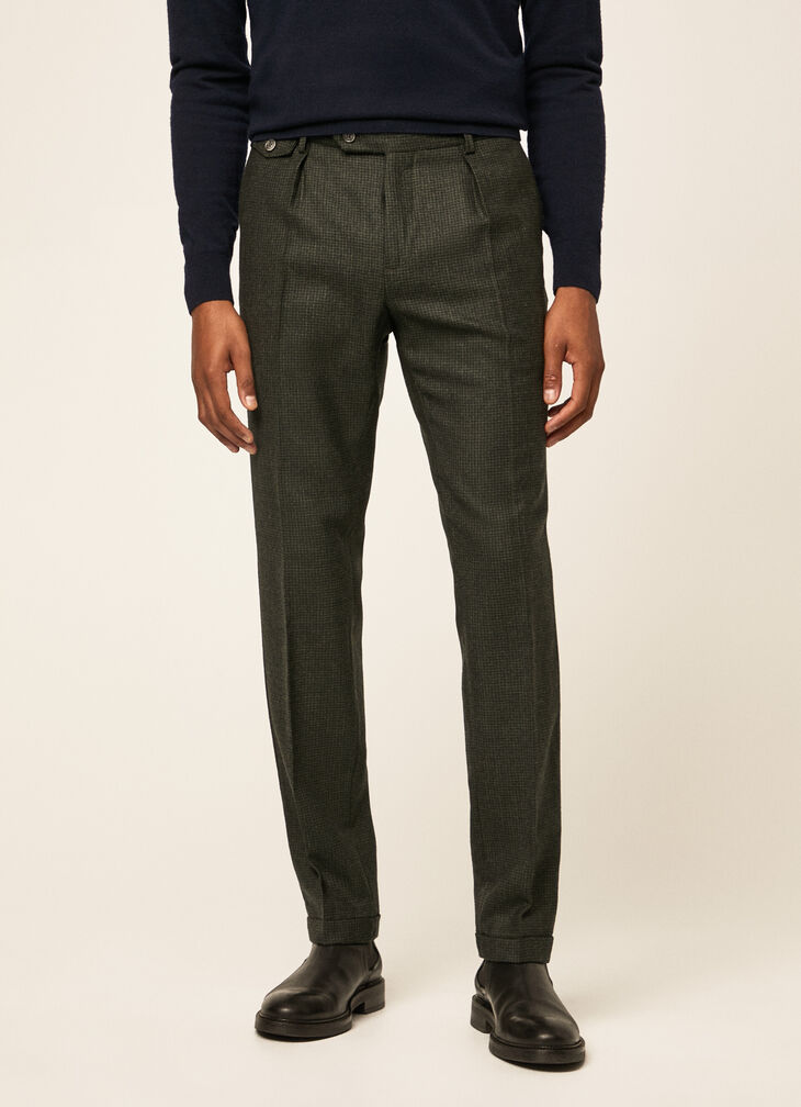 Houndstooth chino trousers