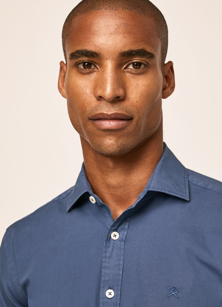 Garment dyed poplin shirt
