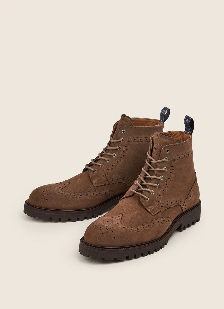 Suede Brogue Boots