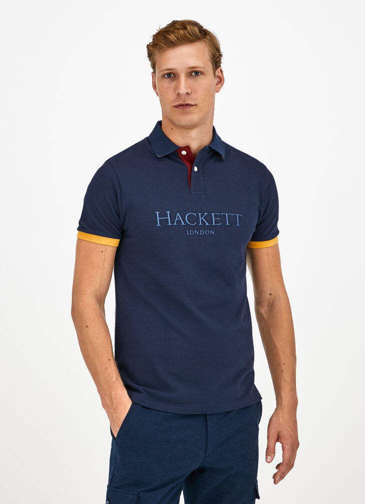 Colour-block polo shirt