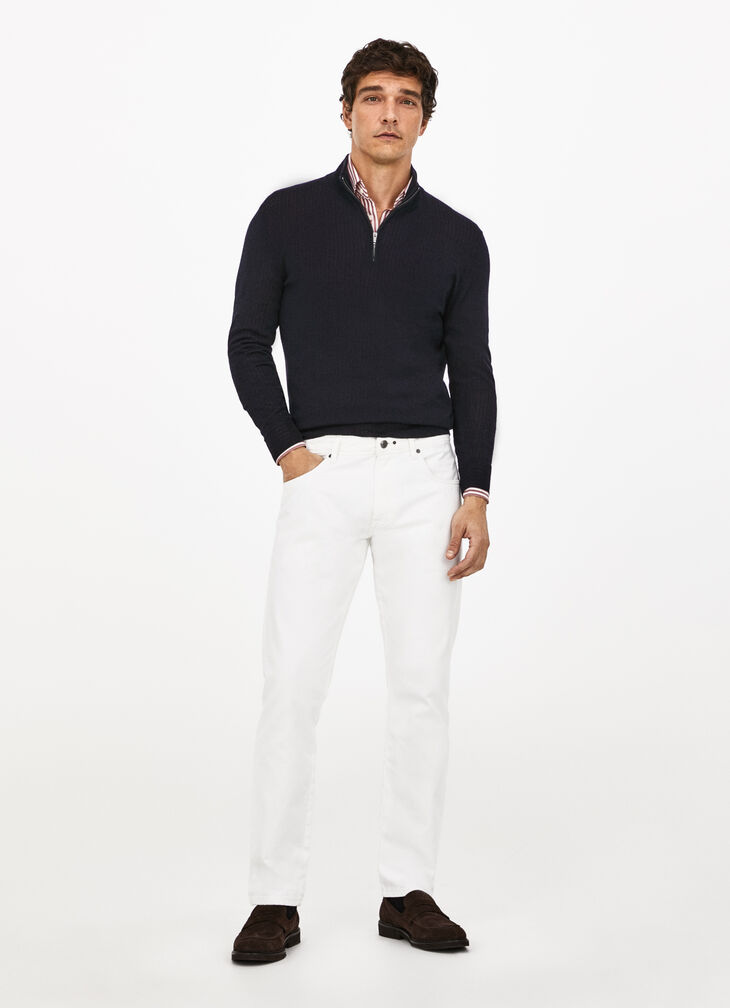 Optic white denim pants