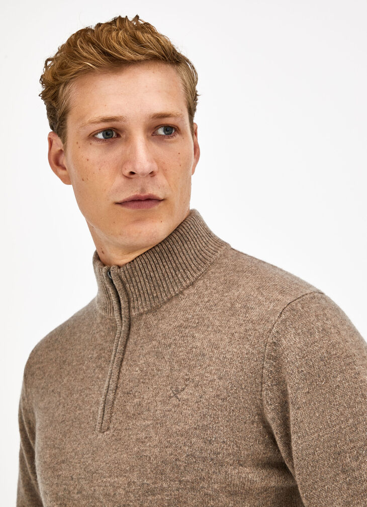 Lambswool half zip jumper