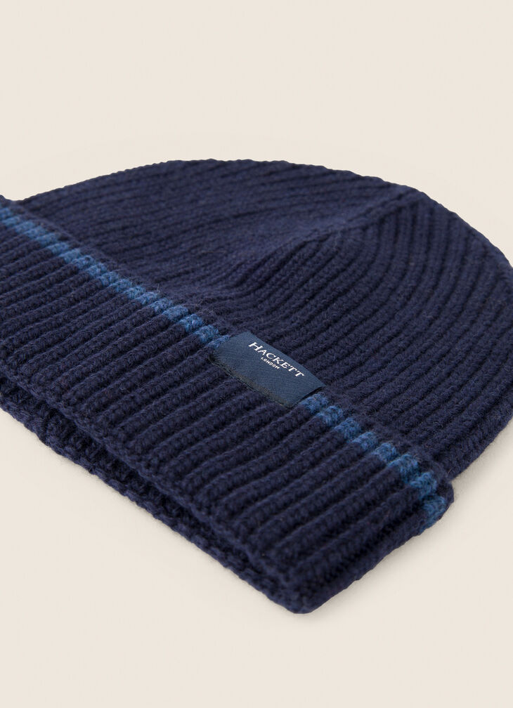Contrast stripe beanie