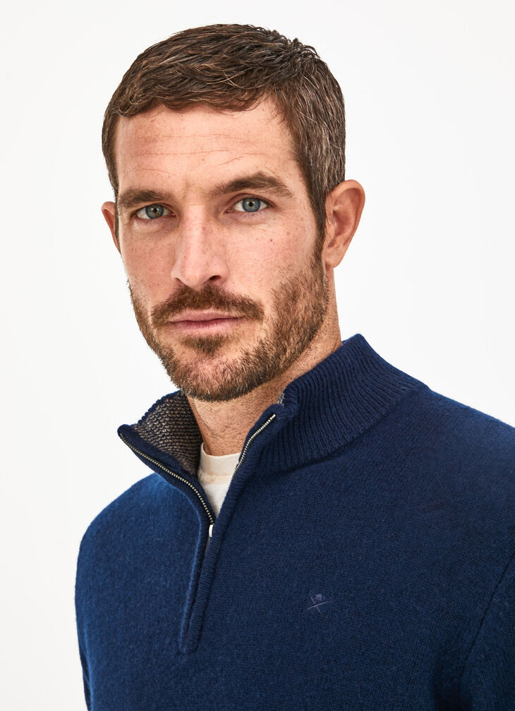 Lambswool half zip jumper