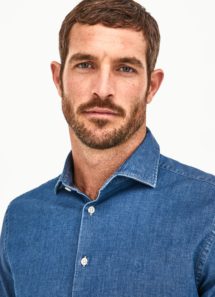 Stretch denim shirt