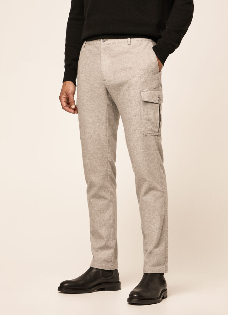 Flannel cargo trousers