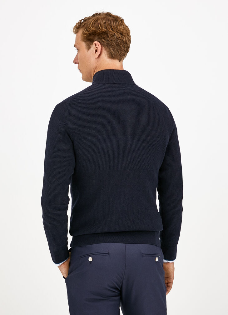 Cotton cashmere half-zip jumper
