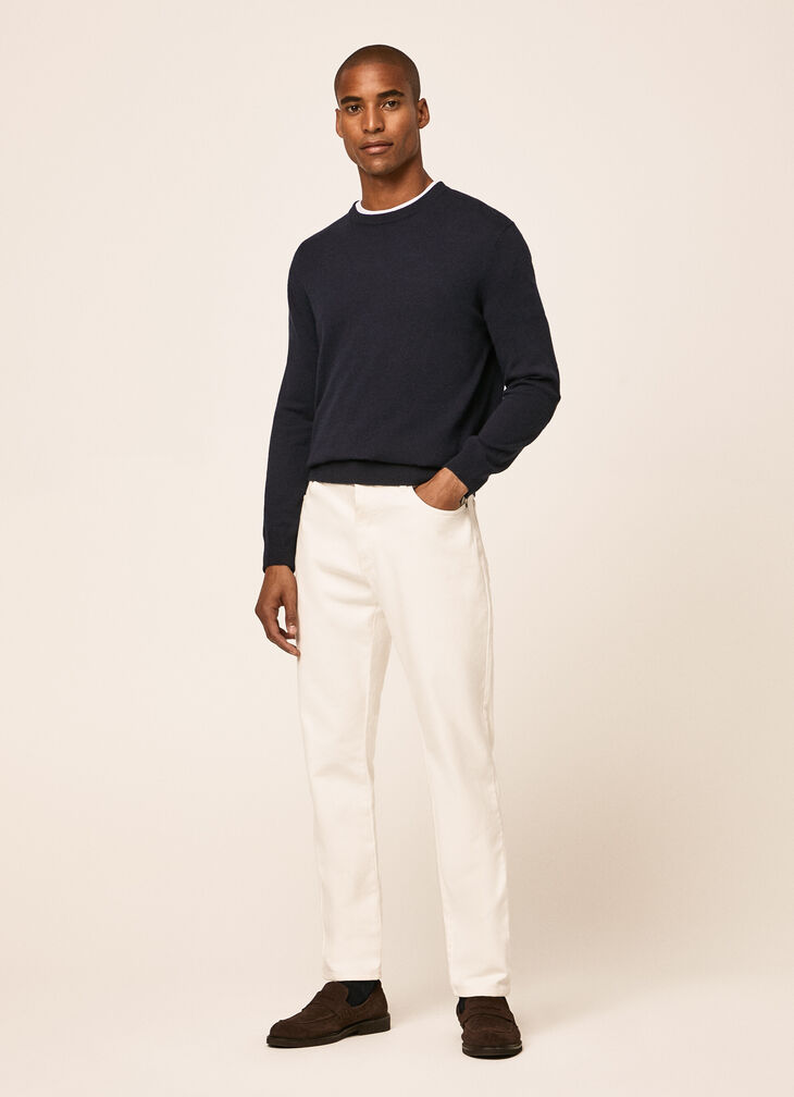 Ecru straight-leg jeans
