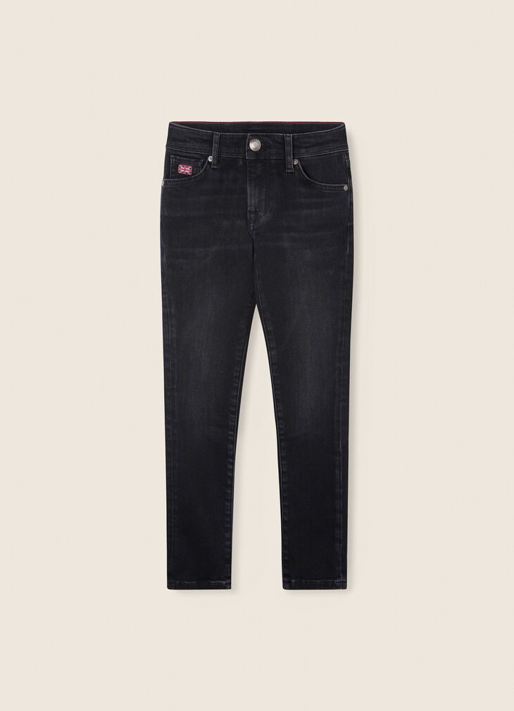 Black denim trousers