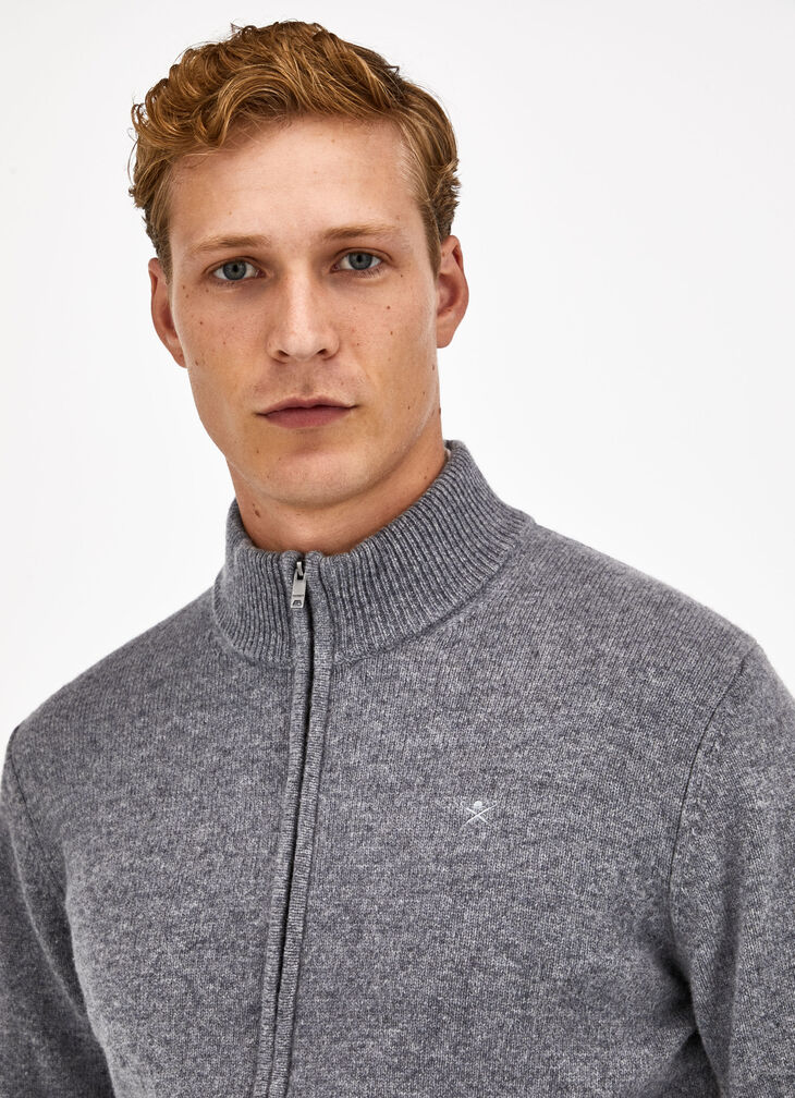 Lambswool full zip jumper
