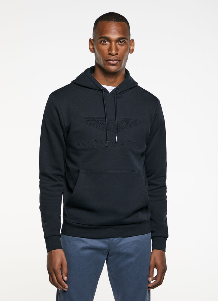 Embossed logo hoodie