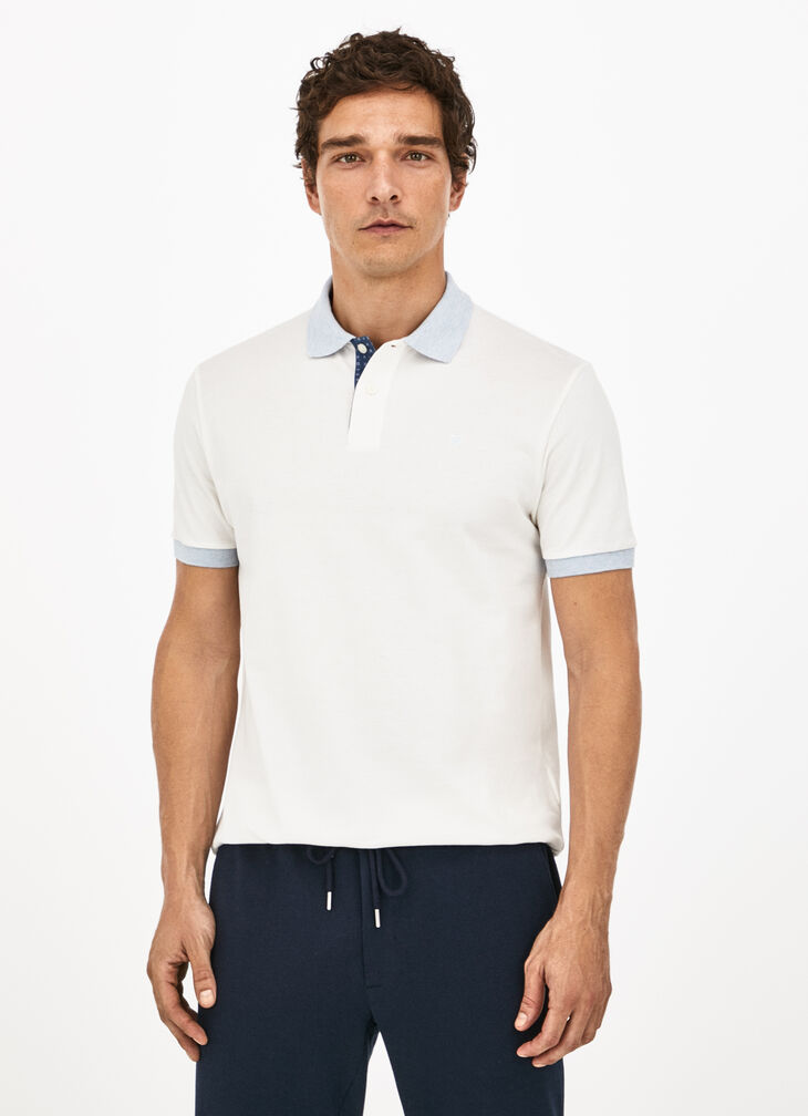 Contrast neck polo shirt