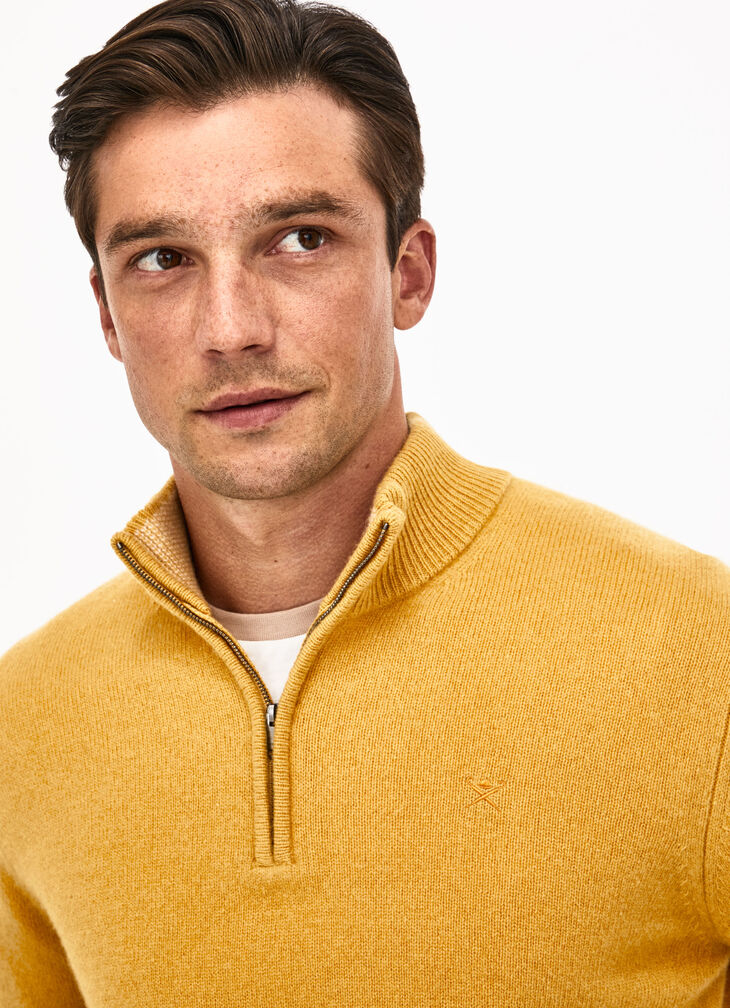 Lambswool half zip jumper