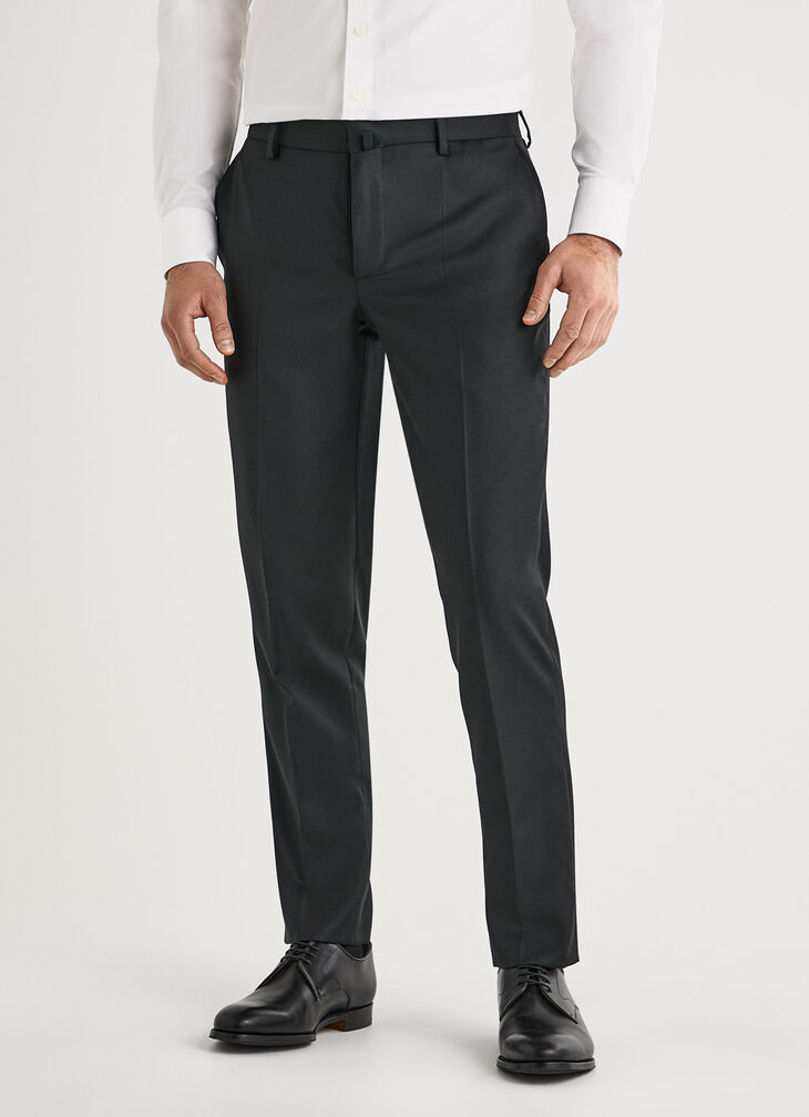 Plain wool trousers