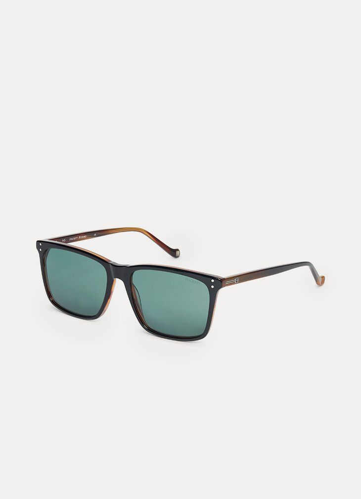 Green Lenses Square Sunglasses