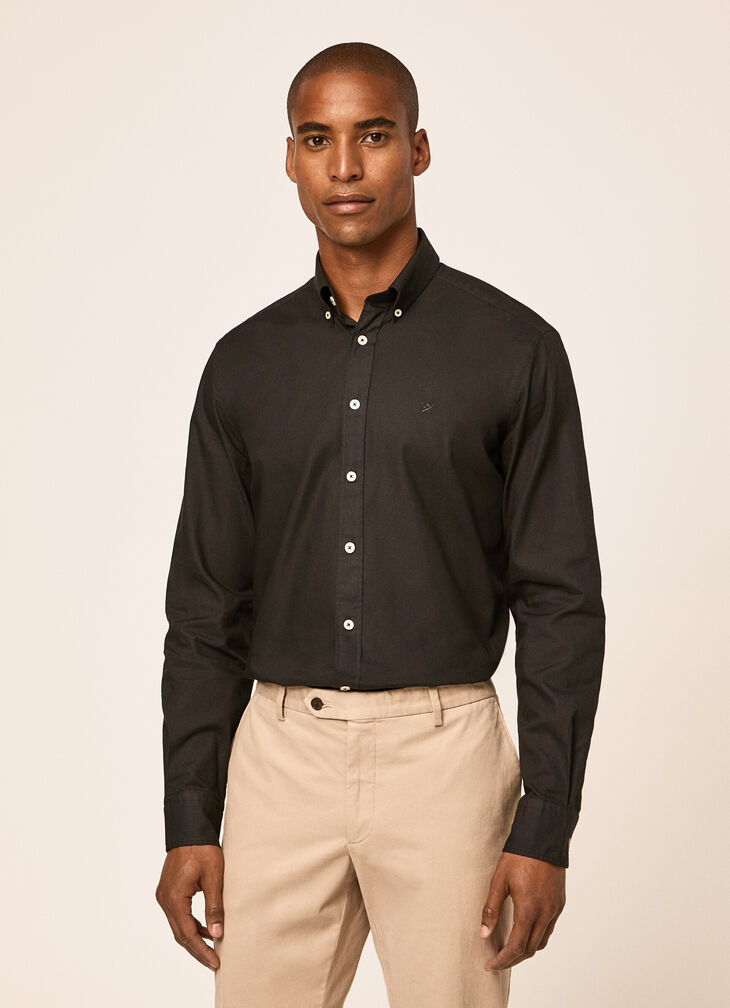 Garment dyed Oxford shirt