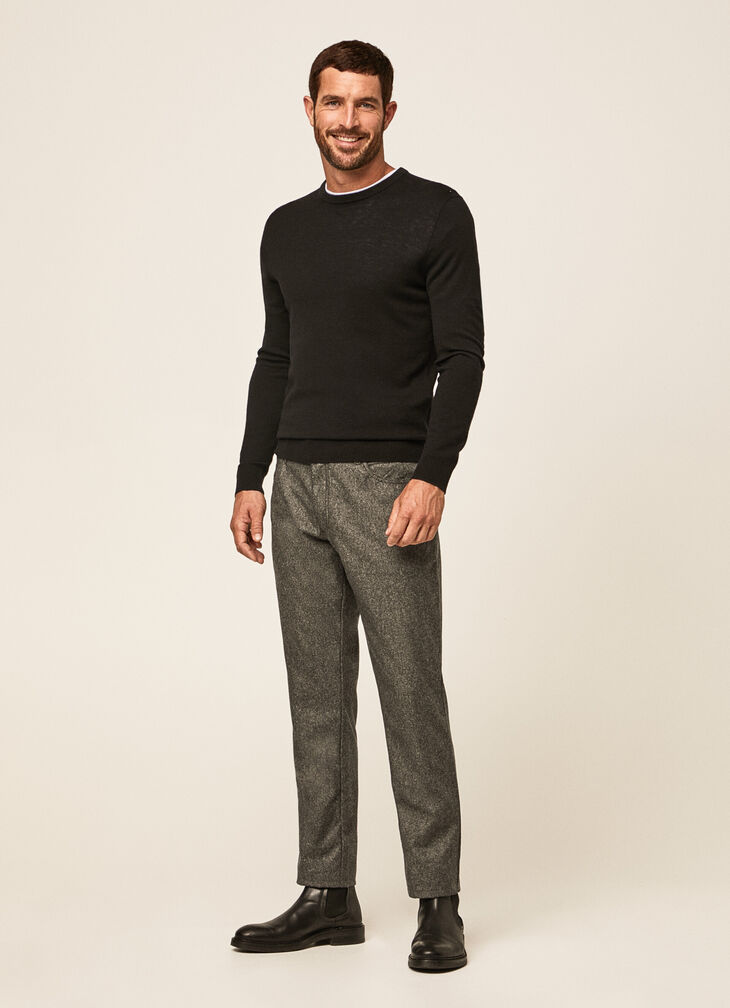 Flannel 5-pocket trousers