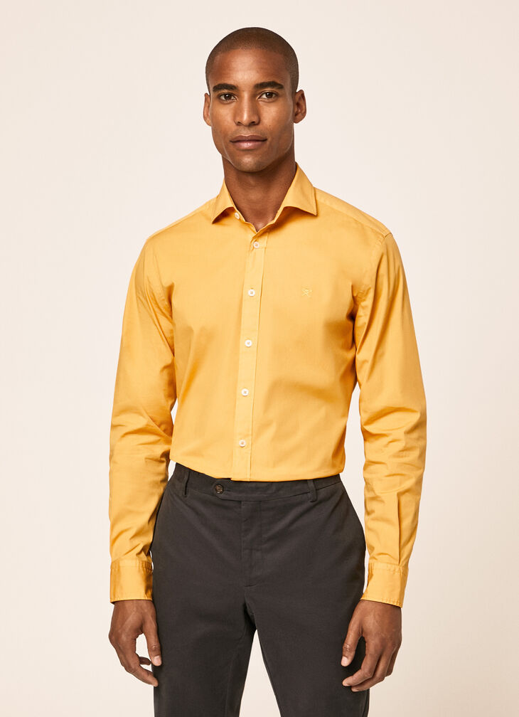 Garment dyed poplin shirt