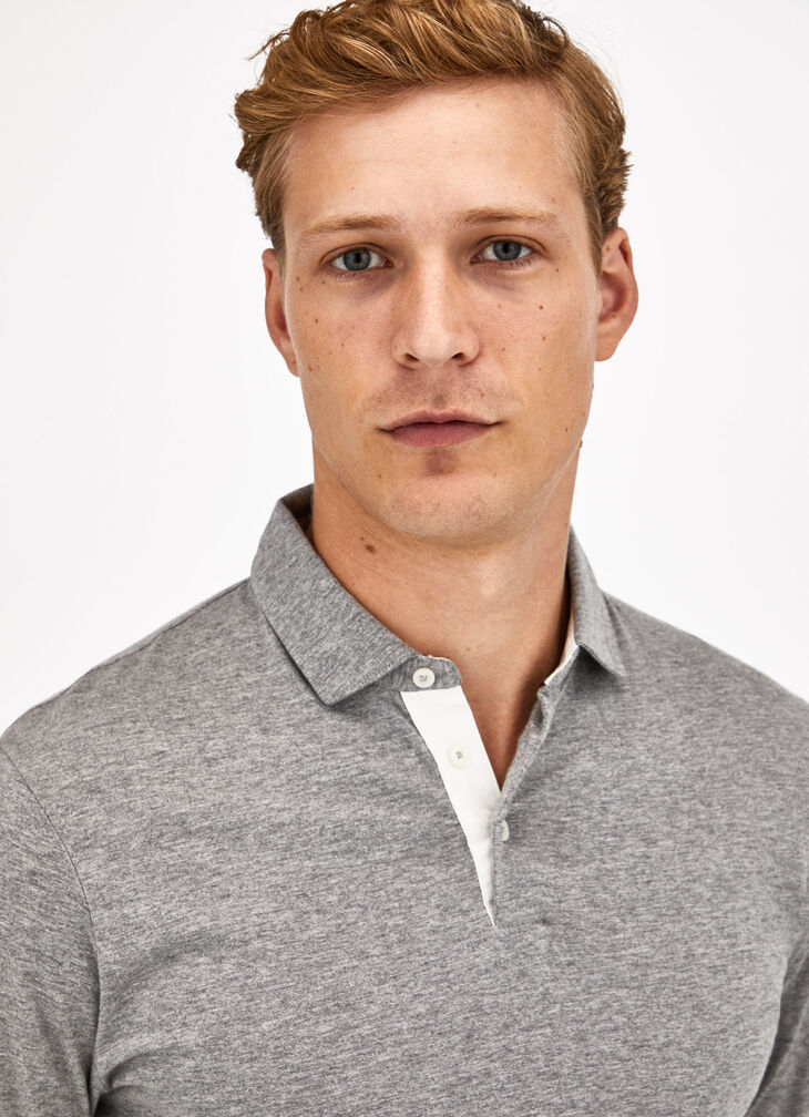 Cotton long sleeve polo