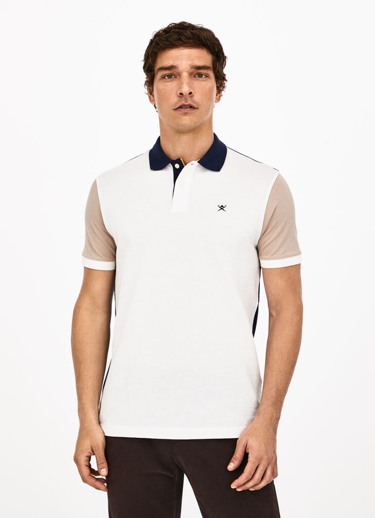 Colour-block cotton polo shirt