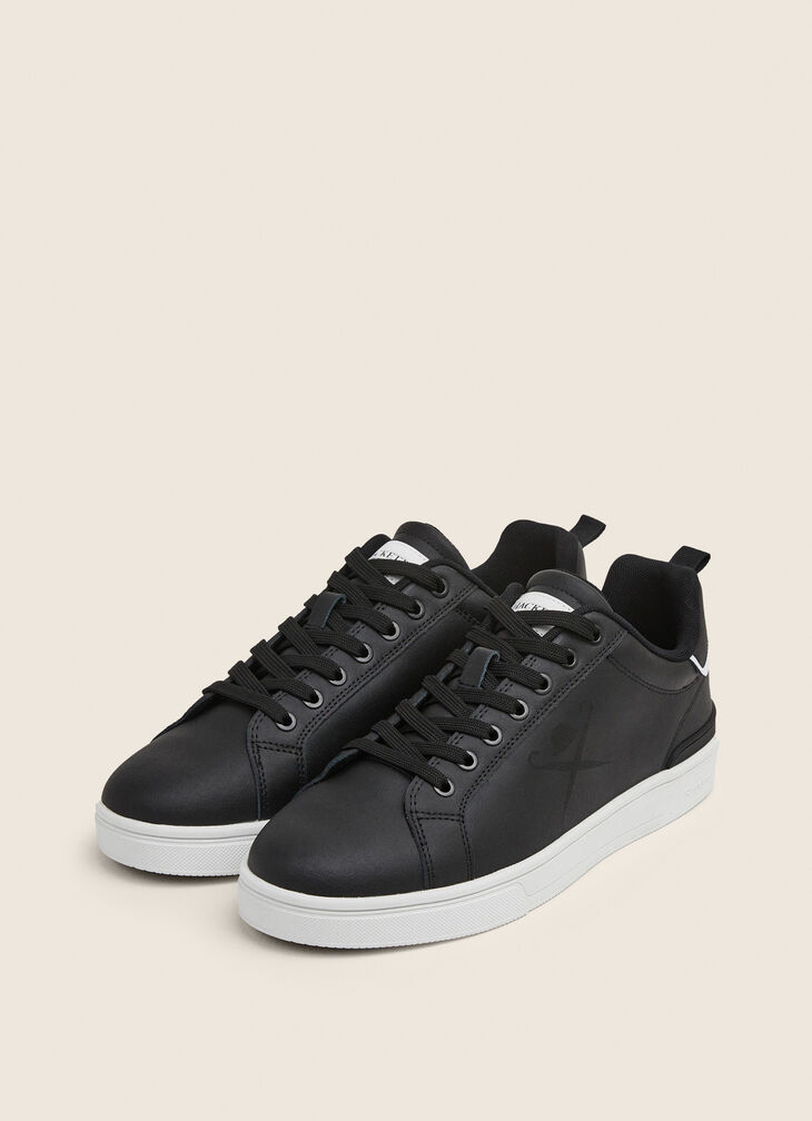 Leather cupsole trainers