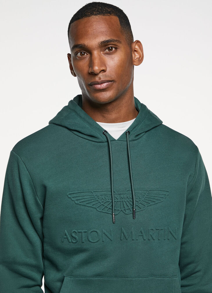 Embossed logo hoodie