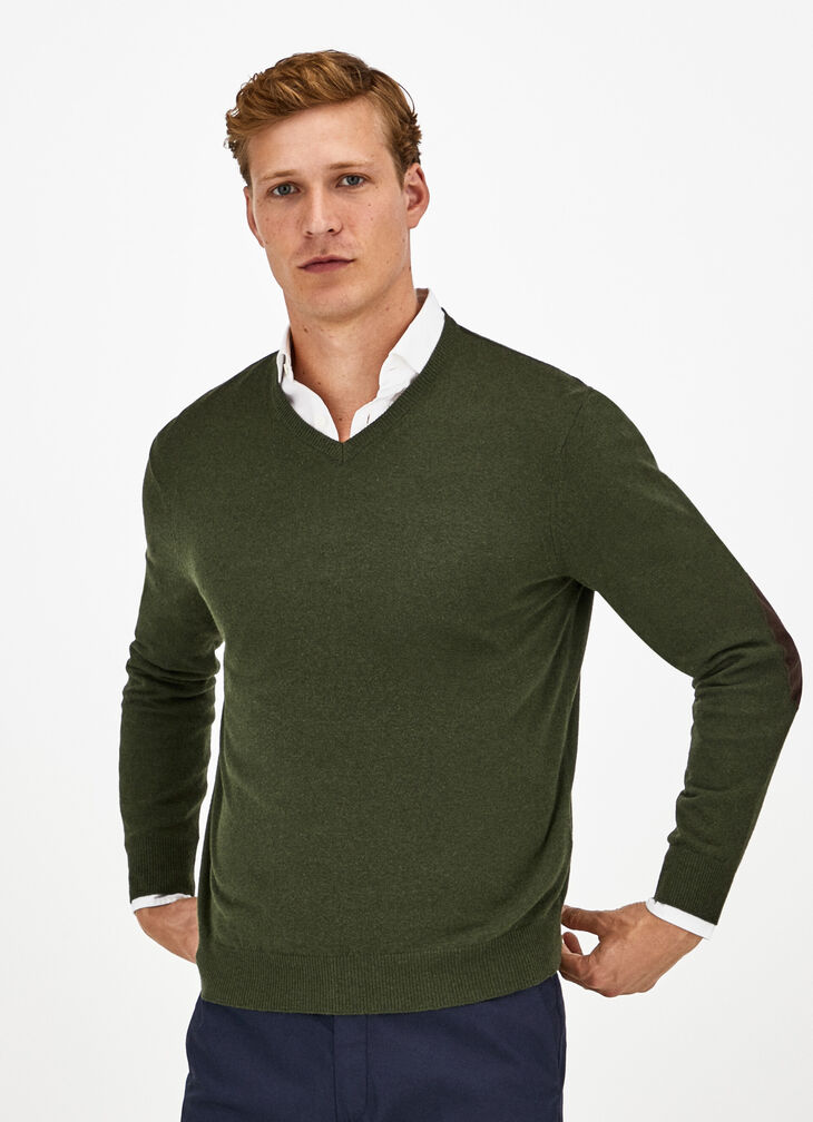 Wool blend V-neck jumper