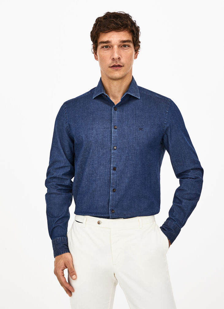 Stretch denim shirt
