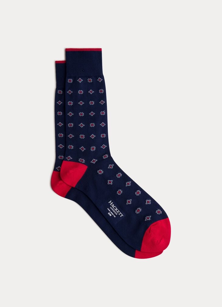 Geometric flower design socks
