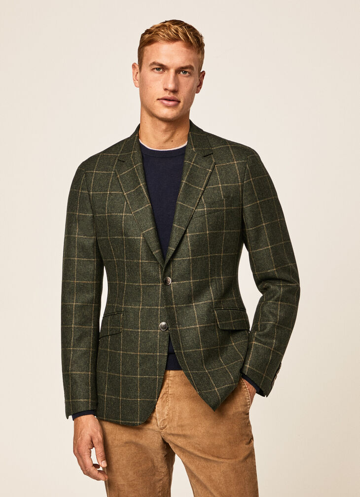 Windowpane check blazer
