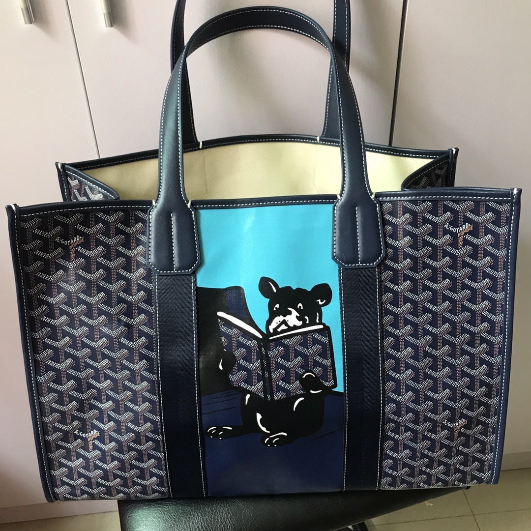 Goyard Villette Tote Bag MM Navy Blue