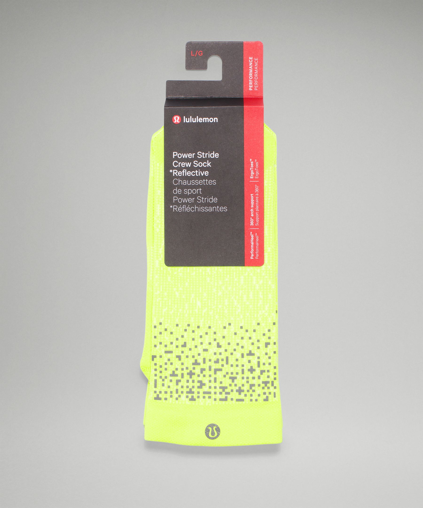 Power Stride Crew Sock Reflective