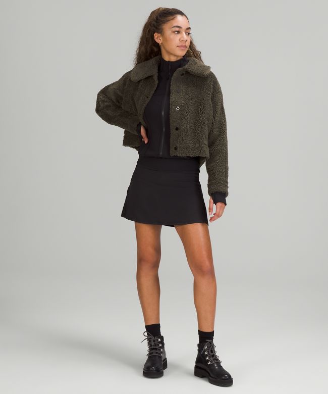 Textured Fleece Button Jacket