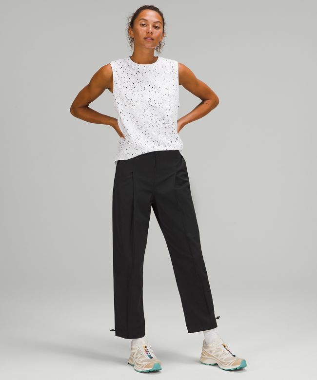 Cotton-Blend Twill Trouser 7/8 Length