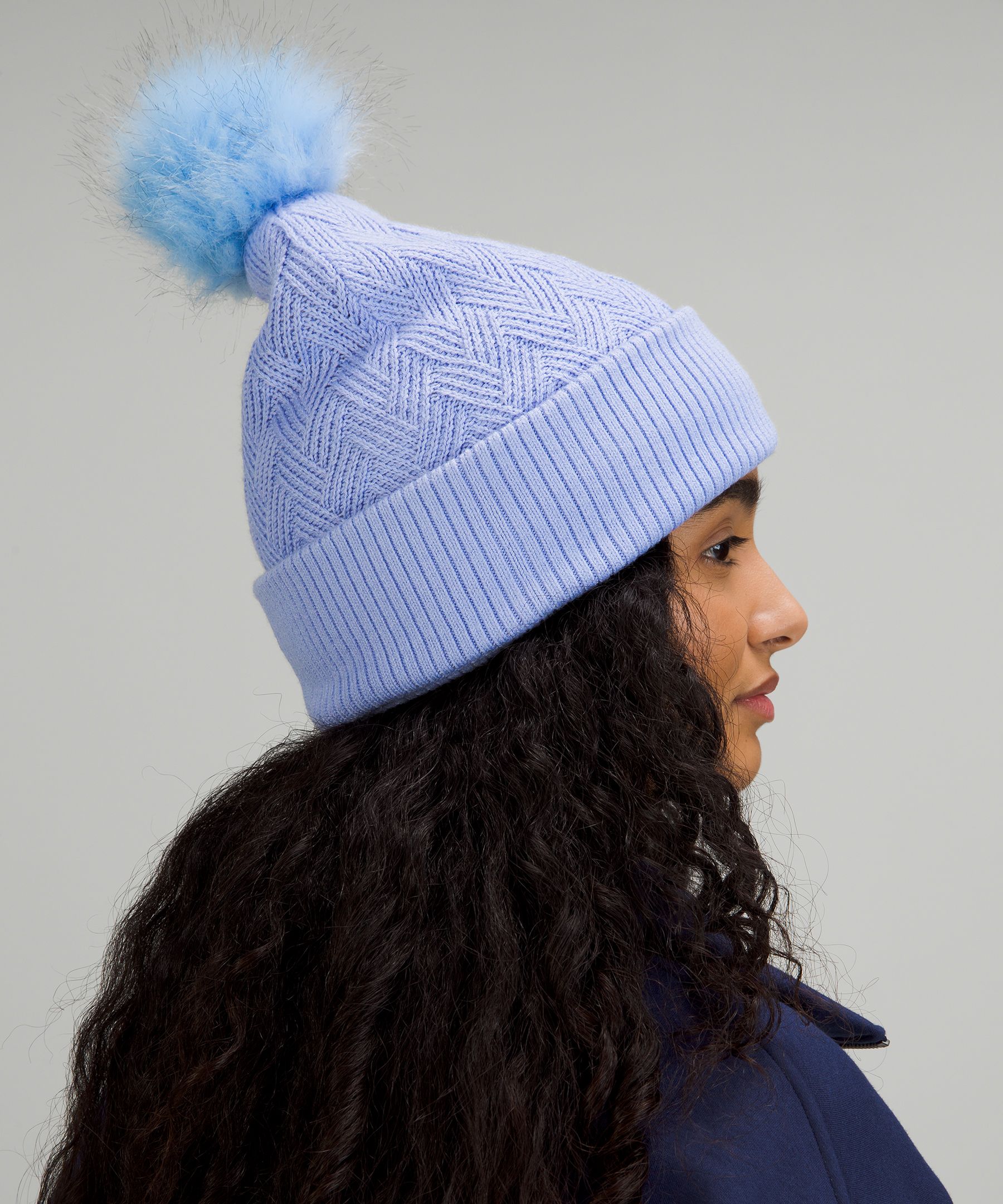 Chevron Knit Pom Beanie