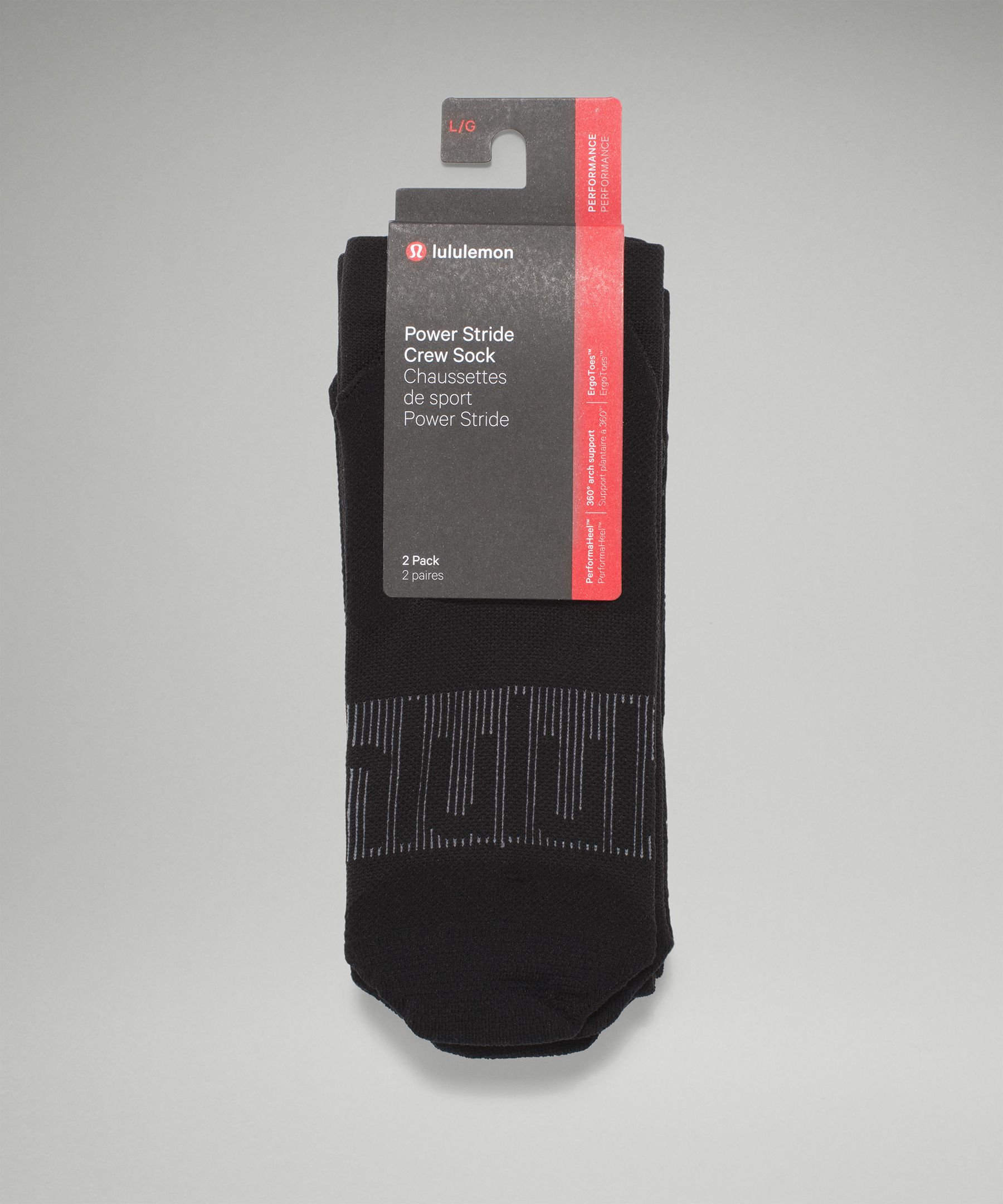 Power Stride Crew Sock 2 Pack