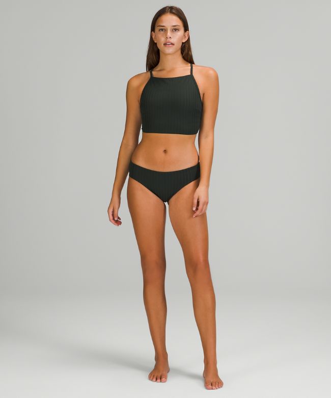 Ribbed High-Neck Long-Line TopB/C Cups