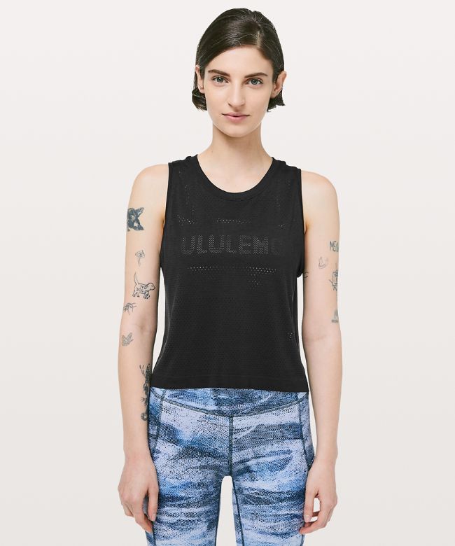 Breeze By Muscle Crop Tank Top logo