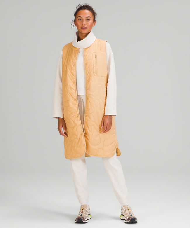 Insulated Quilted Long Vest