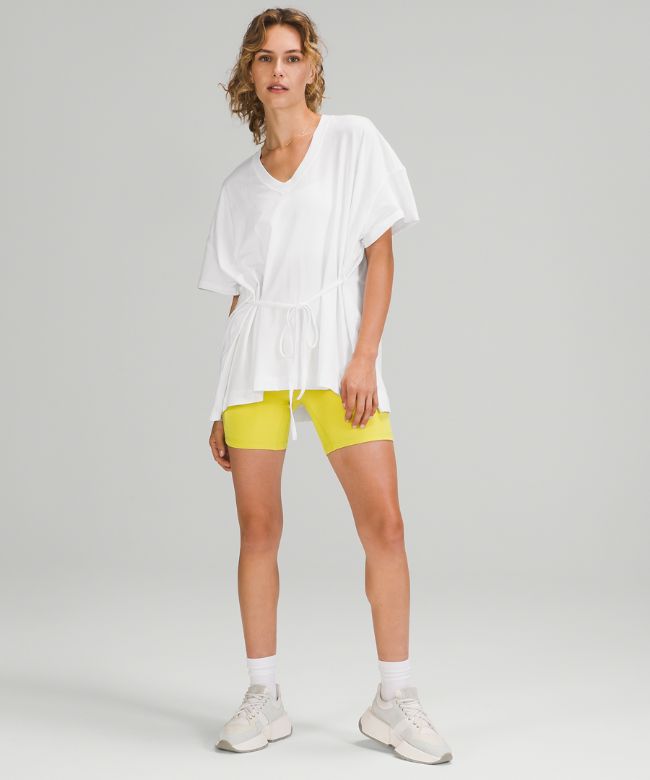 Side Tie V-Neck T-Shirt