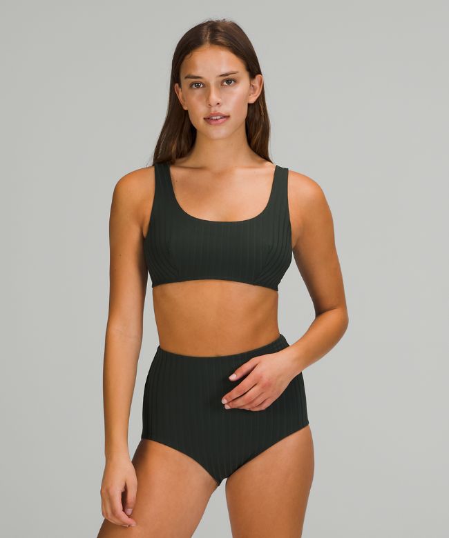 Ribbed Square-Neck Swim TopB/C Cups
