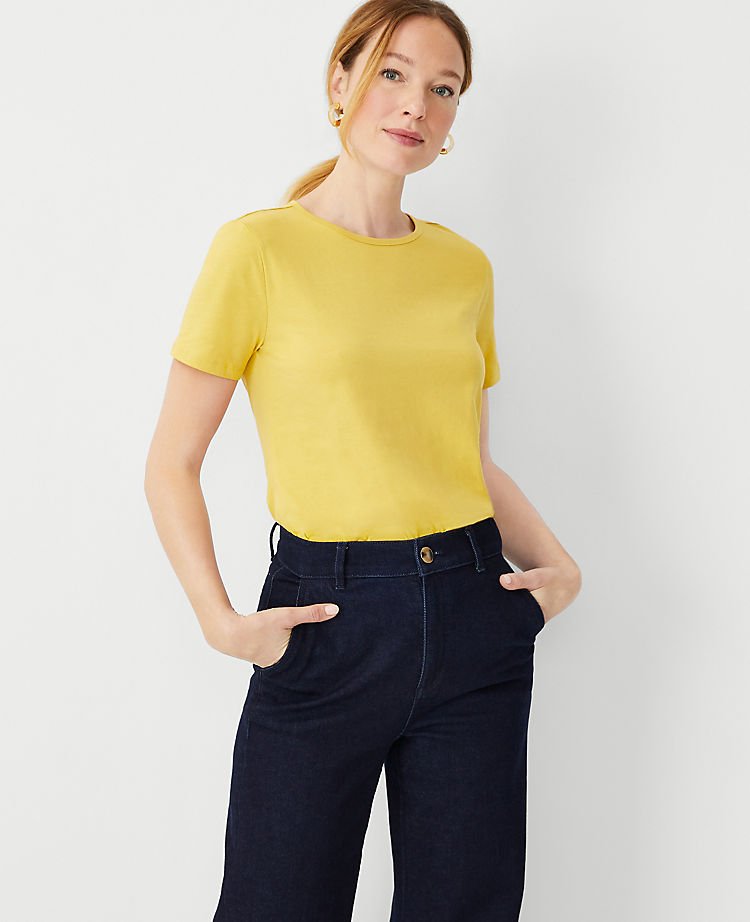 Ann Taylor Outlet |  Pima Cotton Crew Neck Tee