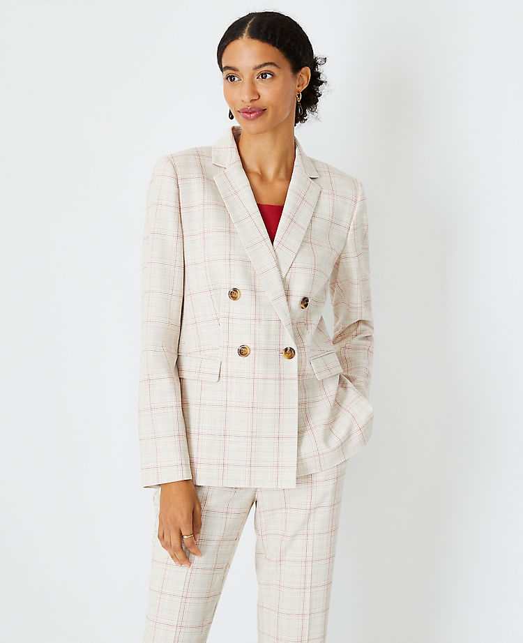 Ann Taylor Outlet |  The Tailored Double Breasted Blazer in Plaid