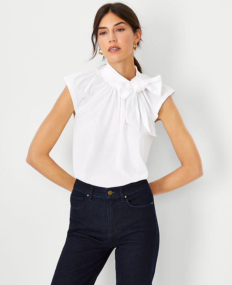 Ann Taylor Outlet |  Tie Mock Neck Top