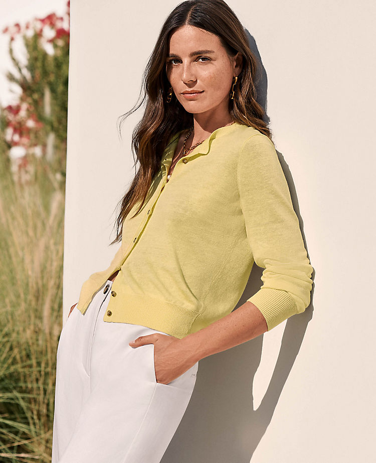 Ann Taylor Outlet |  Linen Blend Ann Cardigan