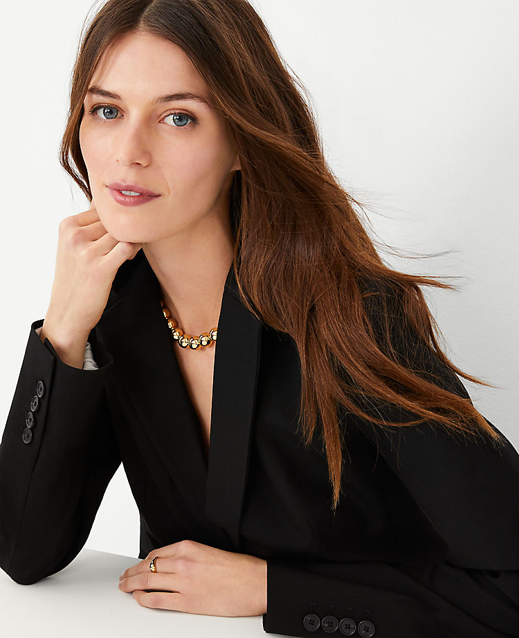 Ann Taylor Outlet |  The Notched One Button Blazer in Seasonless Stretch