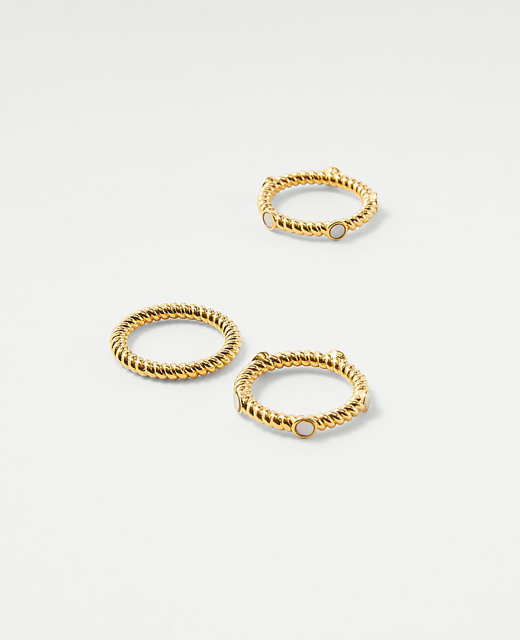 Twisted Skinny Ring Set